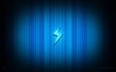 mac appstorm, ロゴ, 青色の背景