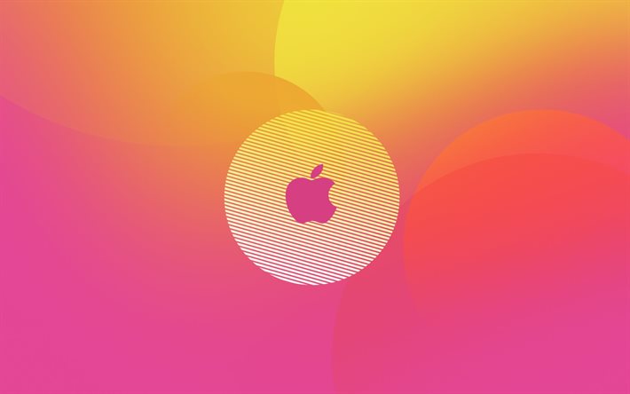 apple, epl, logo, pink background