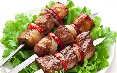 kebab, de la nourriture, de la viande