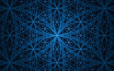 les fractales, texture, arrière-plan bleu