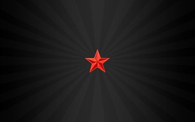 estrela vermelha, minimalismo, fundo cinza