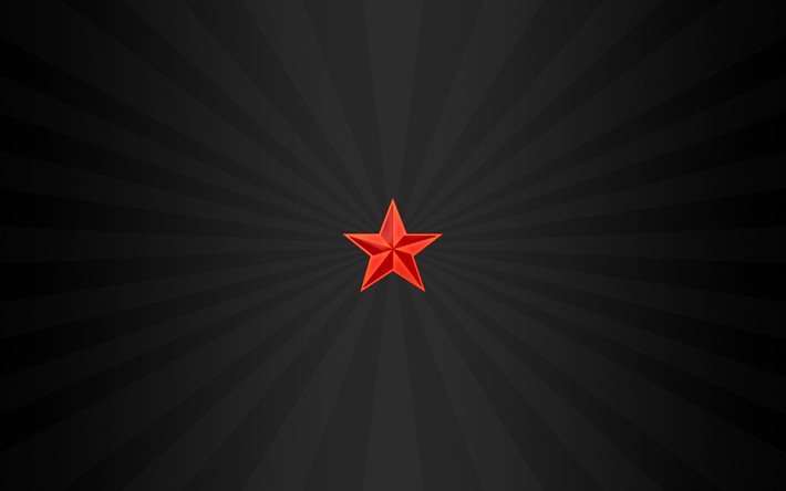 red star, minimalism, grey background
