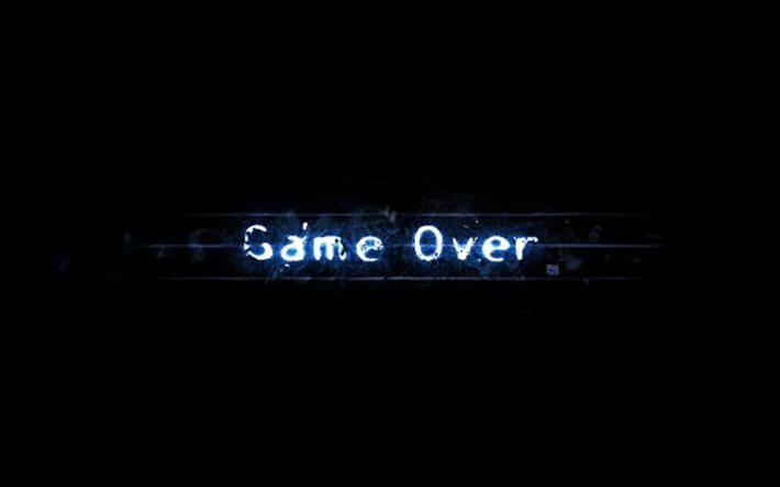 neon letters, game over, the inscription