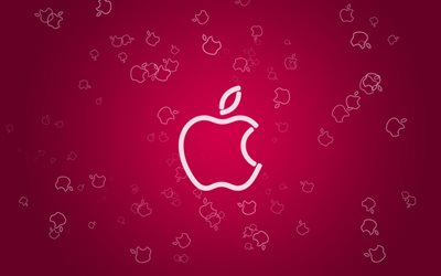 logo, apple, epl, arrière-plan rose
