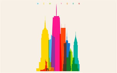 new york, skyskrapor, kreativitet, minimalism