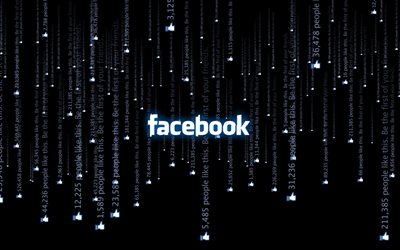 logo, facebook, sfondo nero