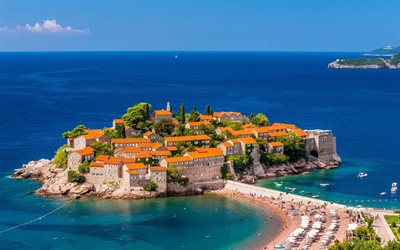 montenegro, sveti stefan, adriatic sea, home, island