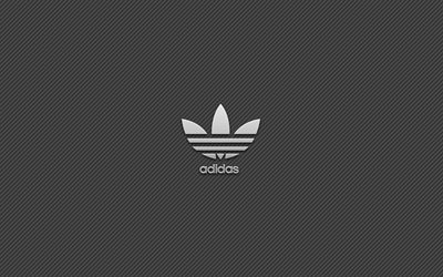 logotipo de adidas, las rayas, adidas (fondo gris