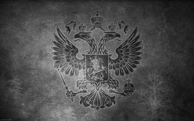 il simbolismo, l'aquila a due teste, la federazione russa, con lo stemma della russia, pietra