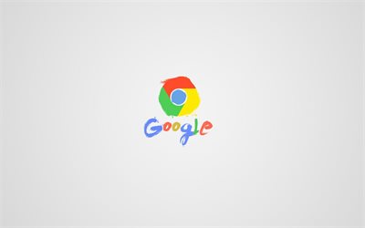 google chrome, webbläsare, minimalism, grå bakgrund