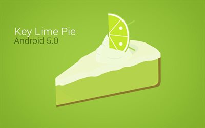 torta, android 5, fundo verde