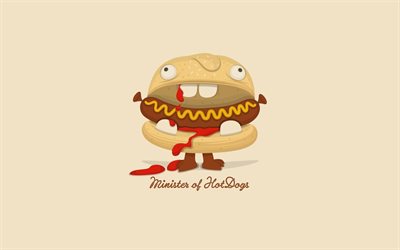 le ministre, des hot-dogs, le minimalisme, le caractère
