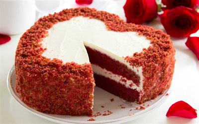 cake, sweet, heart