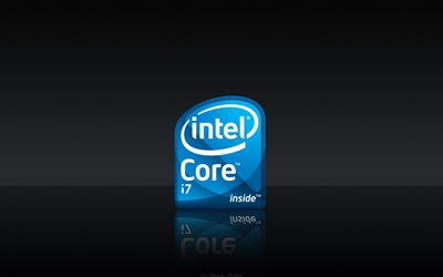 logotipo, intel, i7 core, processador