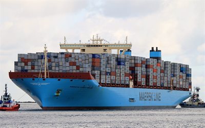 a container ship, mv maersk, mc-kinney moller, ships