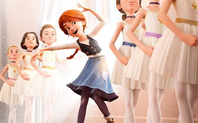 ballerina, zeichen, 2016, 3d-animation