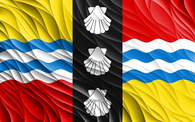 ベッドフォードシャーの旗, 4k, 絹の 3d フラグ, イングランドの郡, ベッドフォードシャーの日, 3dファブリックウェーブ, 絹の波状の旗, 英語の郡, ベッドフォードシャー, イングランド