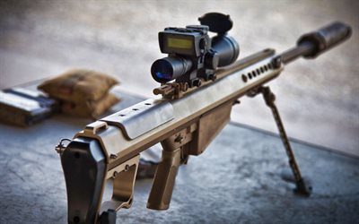 4k, 바렛 m82, 라이트 피티, m107, 미국의 대구경 저격소총, 바렛, 대물 저격 소총, 현대 소총, 저격 소총