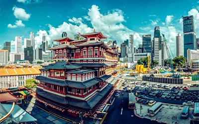 singapore, hdr, paesaggi urbani, architettura cinese, edifici moderni, asia, panorama di singapore, paesaggio urbano di singapore