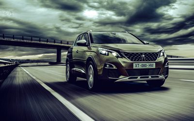 Peugeot 3008 GT, highway, 2019 cars, crossovers, HDR, 2019 Peugeot 3008 GT, french cars, Peugeot