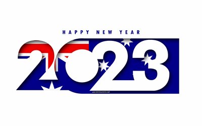 felice anno nuovo 2023 australia, sfondo bianco, australia, arte minima, 2023 concetti dell'australia, australia 2023, sfondo dell'australia del 2023, 2023 felice anno nuovo australia