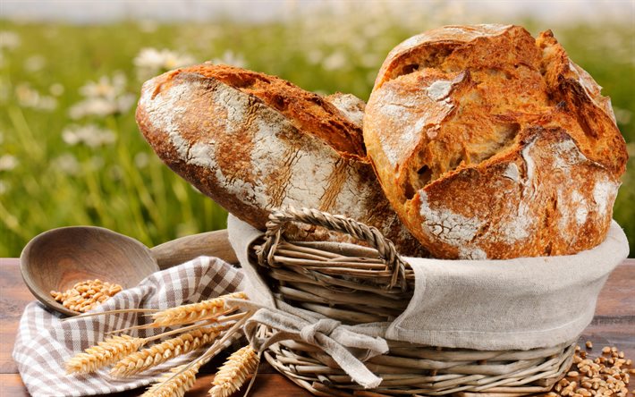 pan, panecillos de trigo espiguillas, de trigo