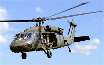 sikorsky uh-60 black hawk, 4k, us air force, usa s armé, militär transporthelikopter, sikorsky aircraft, flygande helikoptrar, uh-60 black hawk, sikorsky, flygplan