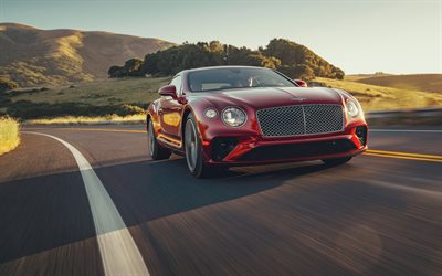 2022, Bentley Continental GT, 4k, front view, exterior, red luxury coupe, new red Continental GT, British cars, Bentley
