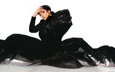 4k, christina aguilera, chanteuse américaine, photoshoot, robe noire, star américaine, les femmes populaires