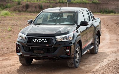 Toyota Hilux GR Sport Double Cab, 4k, offroad, 2020 cars, SUVs, gray Toyota Hilux, 2020 Toyota Hilux, japanese cars, Toyota