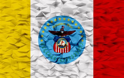 コロンブスの旗, オハイオ州, 4k, アメリカの都市, 3 d ポリゴンの背景, 3 d ポリゴン テクスチャ, コロンブスの日, 3 d のコロンブスの旗, アメリカの国のシンボル, 3d アート, コロンバス, アメリカ合衆国