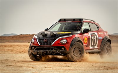 nissan juke rally tribute concept, 4k, desierto, 2022 coches, tuning, 2022 nissan juke, coches personalizados, los coches japoneses, nissan