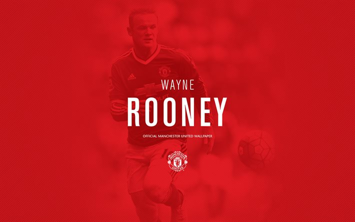 Wayne Rooney, stelle del calcio, 2016, fan art, il Manchester United
