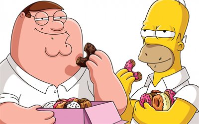 Simpsonlar karakterler Peter Griffin ve Homer Simpson