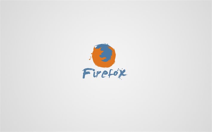 mozilla firefox, logo, sfondo grigio, browser