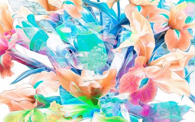 las flores, de la abstracción, multicolor fondos