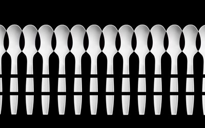 fondo negro, la cuchara, el minimalismo