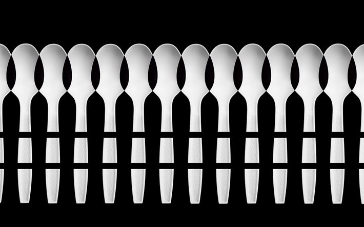 black background, spoon, minimalism