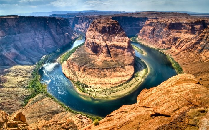 estados unidos, el gran cañón, parque nacional, roca, la curva del río, arizona