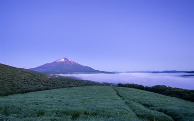 honshu, japón, asama volcán, el volcán de assam