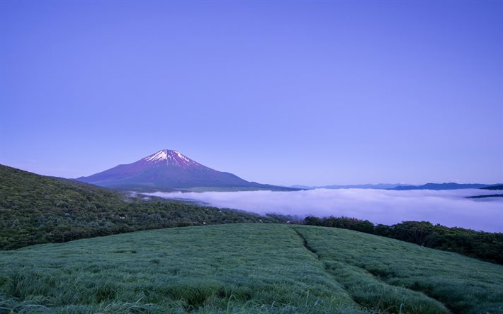 honshu, au japon, asama volcan, le volcan de l'assam, japon