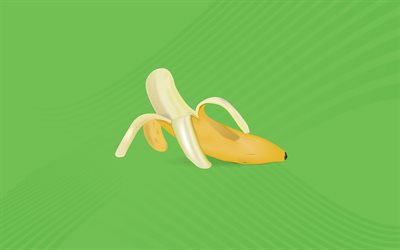 green background, banana