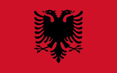 la bandera de albania, escudo de armas, bandera de albania