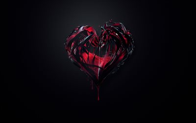 heart, abstraction, the dark background