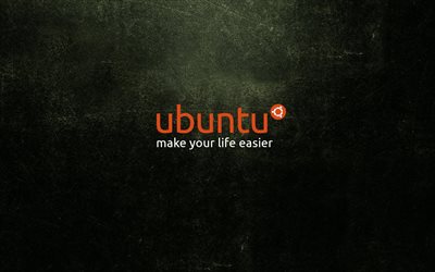 logotyp, ubuntu, grunge