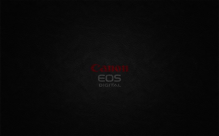 logo, canan, eos, con lo sfondo scuro, canon, eos digitale, minimalismo