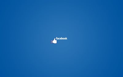 नीले रंग की पृष्ठभूमि, minimalism, लोगो, facebook