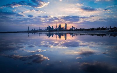 le koweït, la capitale, ligne d'horizon, la ville de koweït