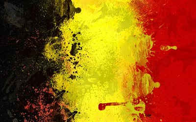 belgiens flagga, grunge, kreativa