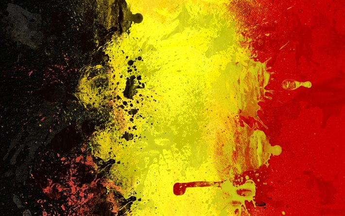 bandiera del belgio, grunge, creativo, bandiera belgio